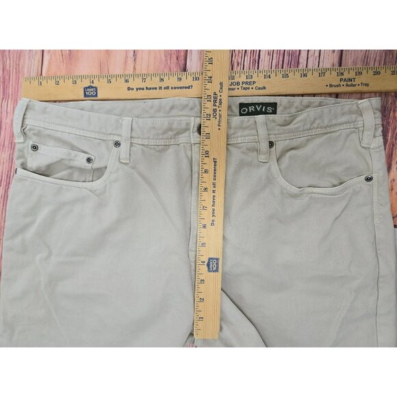 Orvis Mens Light Khaki Cotton Pants 40x32 Relaxed Fit - Picture 8 of 9